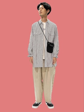 「saby（サバイ）のアイテム（トップス）」を使った、men'sFUDGEofficialさん（メンズ・173cm）の夏コーディネート