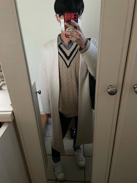 「ニットロングカーデ」｜プティ♔さん（メンズ・165cm）の秋コーディネート