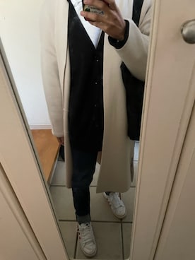 「ニットロングカーデ」｜プティ♔さん（メンズ・165cm）の秋コーディネート