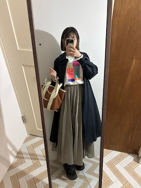 「アイテム（トレンチコート）」を使った、kamiko さん（レディース・161cm）の秋コーディネート