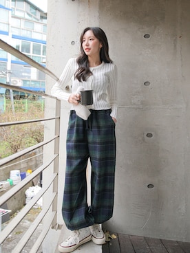 「韓国スタイル」｜POPCORNさん（レディース・155cm）の冬コーディネート