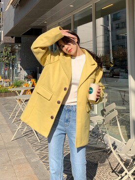 「デイリーカジュアル」｜「アイテム（チェスターコート）」を使った、POPCORNさん（レディース・155cm）の秋コーディネート