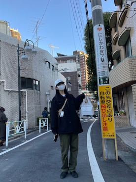 「thisisneverthat（ディスイズネバーザット）のアイテム（帽子）」を使った、おつきさん（レディース・167cm）の冬コーディネート