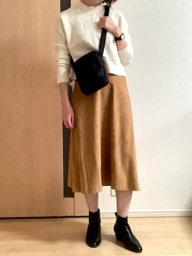 「NANO universe（ナノユニバース）のアイテム（ブーツ）」を使った、sakuさん（レディース・162cm）の秋コーディネート
