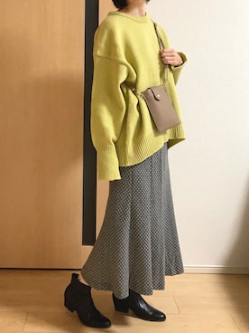 「NANO universe（ナノユニバース）のアイテム（ブーツ）」を使った、sakuさん（レディース・162cm）の秋コーディネート