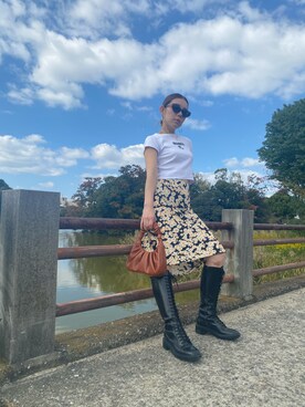 「skirt」｜「アイテム（ブーツ）」を使った、 emikaさん（レディース・162cm）の秋コーディネート