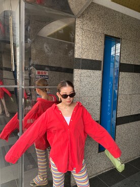 「red」｜「アイテム（スウェットパンツ）」を使った、 emikaさん（レディース・162cm）の秋コーディネート