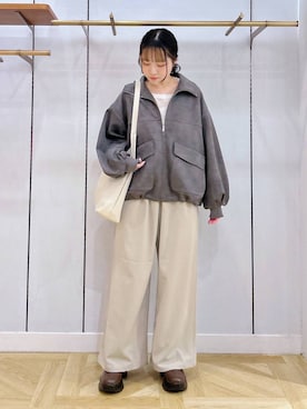 「アイテム（ブルゾン）」を使った、mikuさん（レディース・163cm）の秋コーディネート