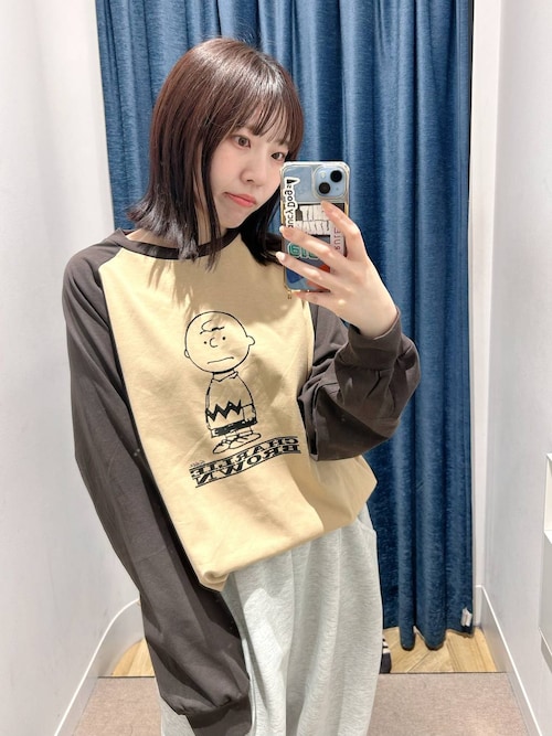 LFM(U)】SNOOPYラグランTロングスリーブ 656663（Tシャツ/カットソー