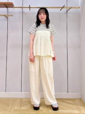 ノルマンディリネンワイドパンツ 249932を使った人気ファッション