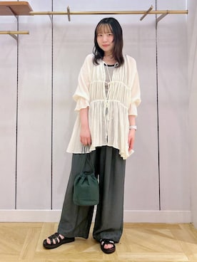 「アイテム（サンダル）」を使った、mikuさん（レディース・163cm）の夏コーディネート