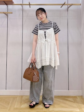 「アイテム（キーホルダー）」を使った、mikuさん（レディース・163cm）の夏コーディネート