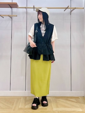 「アイテム（ベスト）」を使った、mikuさん（レディース・163cm・20代）の夏コーディネート