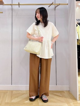 ノルマンディリネンワイドパンツ 249932を使った人気ファッション