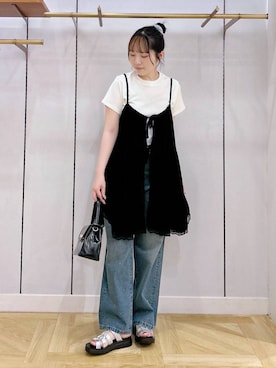 「アイテム（ボストンバッグ）」を使った、mikuさん（レディース・163cm・20代）の夏コーディネート