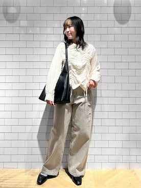 コーデセット ワイドストレートデニムパンツ 252605を使った人気ファッション