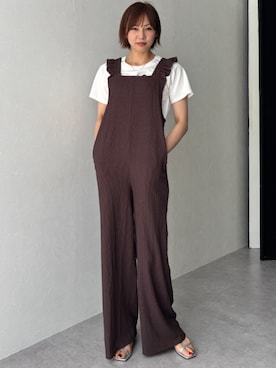 「アイテム（オールインワン・サロペット）」を使った、tallmodel(読者モデル) さん（レディース・175cm）の夏コーディネート