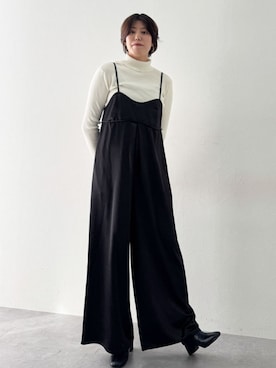 「アイテム（オールインワン・サロペット、ブラック系）」を使った、tallmodel(読者モデル) さん（レディース・177cm）の冬コーディネート