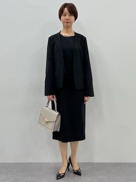 「アイテム（フォーマルスーツ/小物、ブラック系）」を使った、tallmodel(読者モデル) さん（レディース・171cm）の冬コーディネート