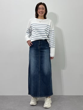 身幅超ゆったり　ふくよかサイズ　トール　ぼかし 　付下げ　シルバー帯とセット THROW by SLY | 【THROW】SIDE SLIT MG ロングスカート (スカート