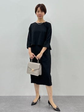 「アイテム（フォーマルスーツ/小物、ブラック系）」を使った、tallmodel(読者モデル) さん（レディース・171cm）の冬コーディネート