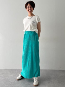 「アイテム（スカート）」を使った、tallmodel(読者モデル) さん（レディース・171cm）の夏コーディネート