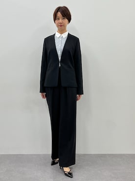 「アイテム（フォーマルスーツ/小物、ブラック系）」を使った、tallmodel(読者モデル) さん（レディース・171cm）の冬コーディネート