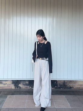 「アイテム（ベルト）」を使った、Chiiさん（レディース・155cm・30代）の春コーディネート
