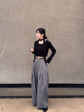 「hellam（へラム）のアイテム（パンツ）」を使った、Chiiさん（レディース・155cm）の春コーディネート