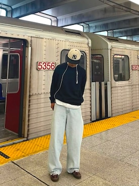 「アイテム（キャップ）」を使った、ひなたさん（メンズ・165cm・10代）の秋コーディネート