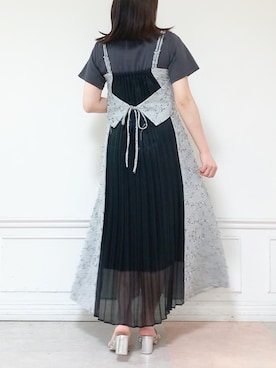 「dazzlin（ダズリン）のRIPPLE OF COLORロゴT（Tシャツ/カットソー）」を使った、neneさん（レディース・150cm）の夏コーディネート