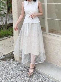 レイヤードペプラムフレアワンピース｜ダズリン（dazzlin