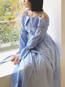 「シャツワンピ」｜neneさん（レディース・150cm）の冬コーディネート