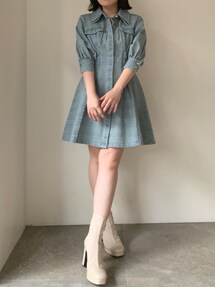 ジップシェイプミニシャツワンピース｜ダズリン（dazzlin