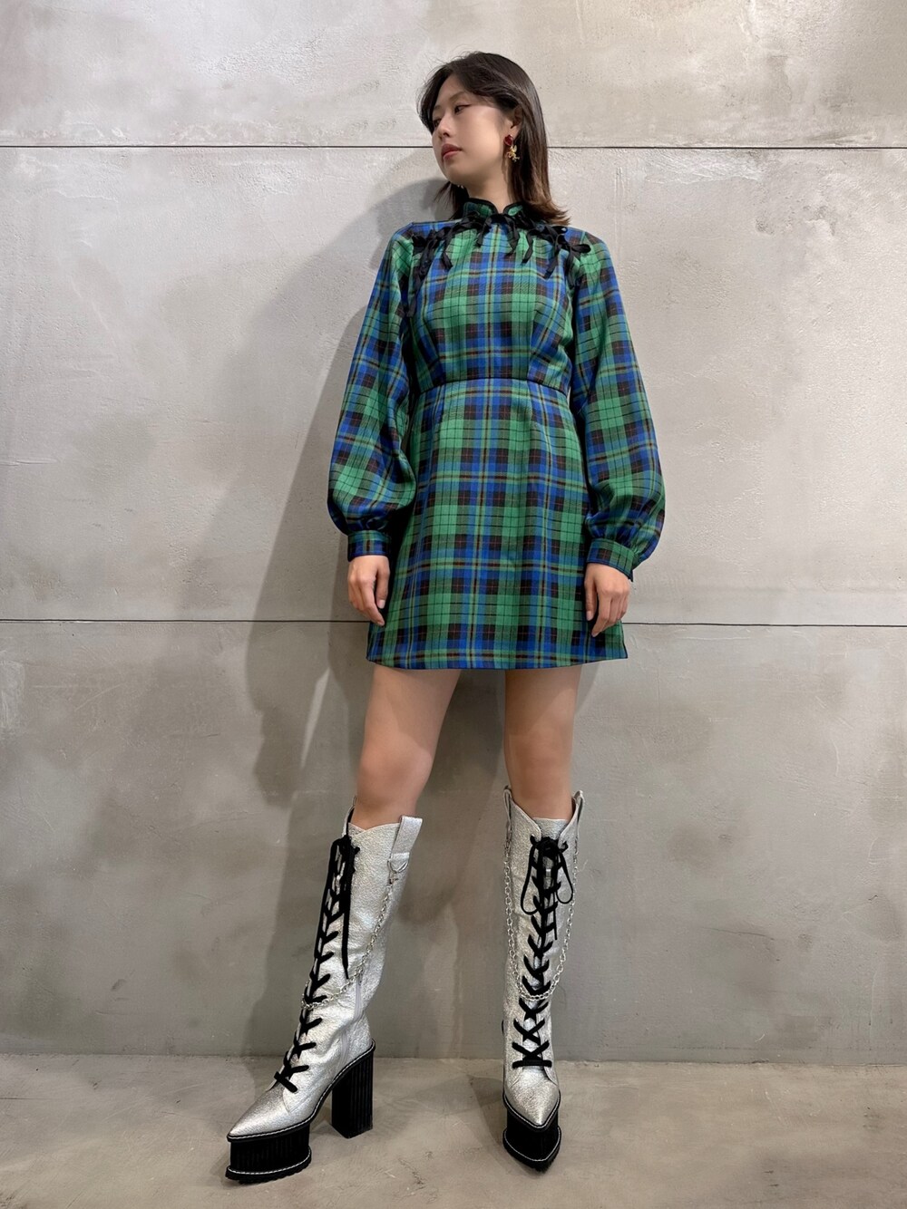 美品】PAMEO POSE Ivy Mini Dress ワンピース チェック 【公式通販】