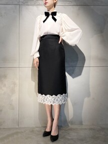 新品未使用 satin lace skirt パメオポーズ タイトスカート S 新品未使用 satin lace skirt パメオポーズ タイトスカート S