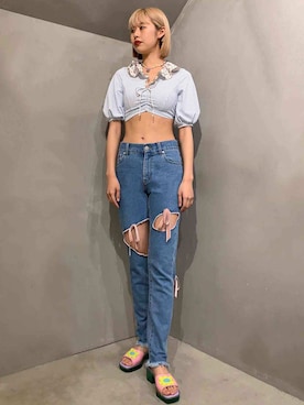 「PAMEO POSE(パメオポーズ)のアイテム(水着)」を使った、KAWASAKIさん(レディース・171cm)の夏コーディネート