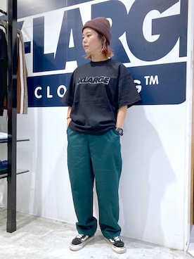 「ストリート女子」｜「アイテム（ニットキャップ/ビーニー）」を使った、沼田亜樹さん（レディース・156cm）の夏コーディネート