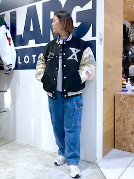 「ストリート女子」｜「アイテム（ブルゾン）」を使った、沼田亜樹さん（レディース・156cm）の秋コーディネート