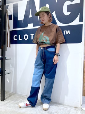 「ストリート女子」｜「アイテム（キャップ）」を使った、沼田亜樹さん（レディース・156cm）の夏コーディネート