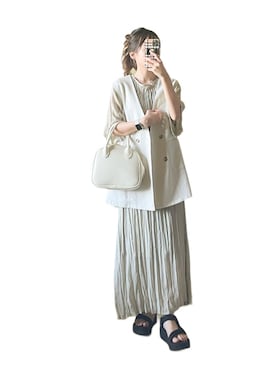 「ミントグリーン」｜「アイテム（ボストンバッグ）」を使った、otoさん（レディース・153cm）の夏コーディネート