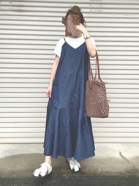 「sakishimatokyo（サキシマトーキョー）のアイテム（ワンピース/ドレス）」を使った、otoさん（レディース・153cm）の夏コーディネート