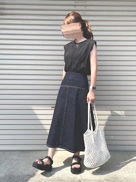 「Isn't She?（イズントシー）のアイテム」を使った、otoさん（レディース・153cm）の夏コーディネート
