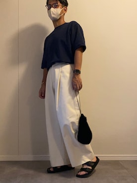 「FACTOTUM（ファクトタム）のアイテム（アクセサリー）」を使った、凡人の服さん（メンズ・174cm）の夏コーディネート