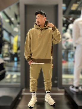 「ARMANI EXCHANGE（アルマーニエクスチェンジ）のアイテム（スウェットパンツ）」を使った、nagaidayoさん（メンズ・173cm）の秋コーディネート
