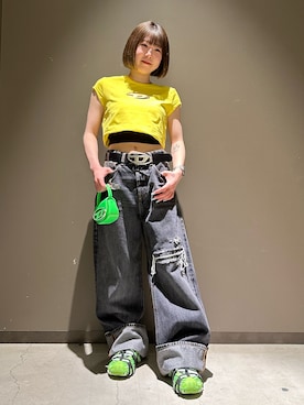 「DIESEL（ディーゼル）のレディース Tシャツ T-ANGIE（Tシャツ/カットソー）」を使った、なるみさん（レディース・152cm）の春コーディネート