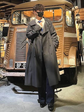 「低身長男子」｜「アイテム（トレンチコート）」を使った、まろまろ   /  綺麗めコーディネートさん（メンズ・168cm）の秋コーディネート