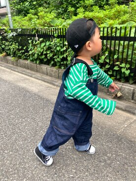 「子供服」｜「アイテム（オールインワン・サロペット）」を使った、ao.さん（キッズ・90cm）の春コーディネート