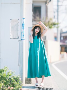 「AMERICAN HOLIC（アメリカンホリック）のアイテム（ワンピース）」を使った、篠崎かりんさん（レディース・162cm）の春コーディネート