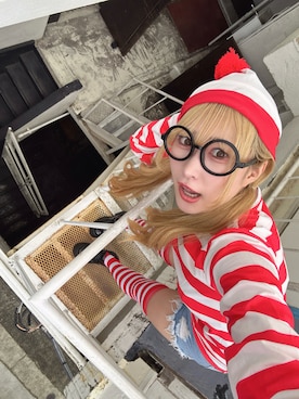 「アイテム（コスチューム/パーティーグッズ）」を使った、篠崎かりんさん（レディース・162cm）の秋コーディネート